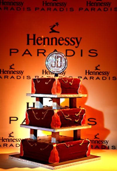 Very Different Cakes created a confection with the honoree's monogram on top.