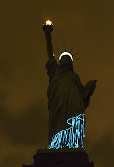 Publicis Events worldwide creative director Jerome Pasteur designed the four-minute light show that unfolded on the Statue of Liberty.
