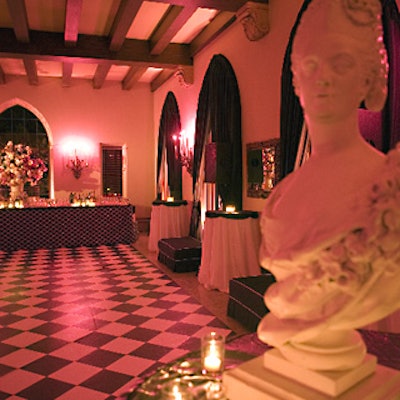At Chanel’s party following a special screening of Marie Antoinette, the Chateau Marmont got a harlequin dance floor in place of its furniture.