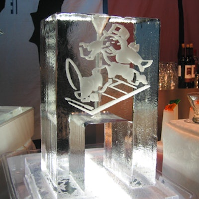 The image of Rich Uncle Pennybags adorned ice sculptures from Iceculture.