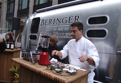 Beringer executive chef David Frakes gave cooking demonstrations inside the trailer.