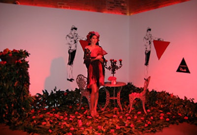Gen Art vice president of events Elizabeth Shaffer channeled a Spanish bullfighting scene for Red Tea, which featured a rose-strewn floor and red lighting.