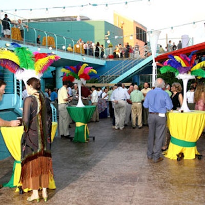 Brazil's green and yellow linens, provided by Connie Duglin Specialty Linen Tampa, complemented the country's flag.