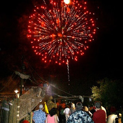 Out in the harbor, a 10-minute fireworks show concluded the night.