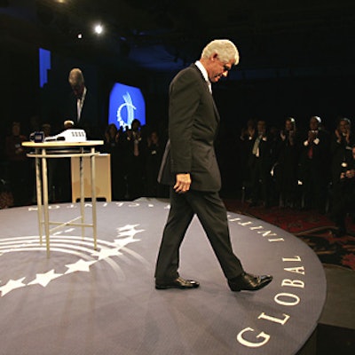 President Clinton’s three-day conference included many green touches—including machine-washable signage and menus with sustainable foods.
