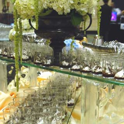 For the networking break, Levy Restaurants provided sweet treats such as glasses of whipped cream and chocolate that guests then filled with coffee.
