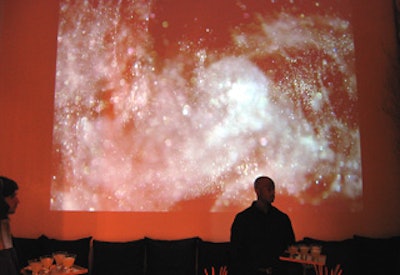 Rusty Digital created a video projection that displayed abstract golden patterns.