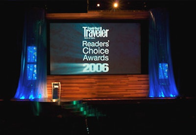 More beach-inspired decor adorned the stage of the LeFrak Theater, which featured a boardwalk-like walkway.