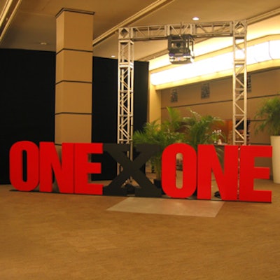 One X One's red and black logo jazzed up the entrance.
