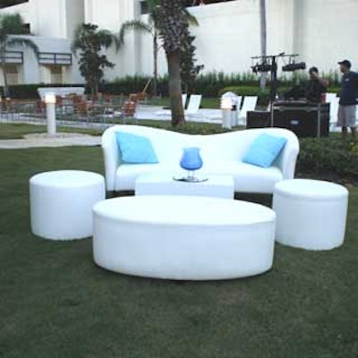 Grand Events also provided lounges for guests on land to relax on.
