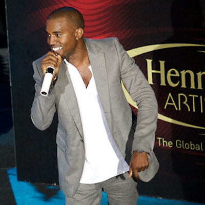 Kanye West headlined the Hennessy Artistry concert and came on stage shortly after midnight.