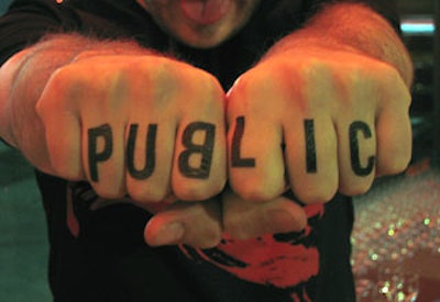 Public catered the event, providing bartenders and waitstaff who sported temporary tattoos of the popular NoLIta restaurant´s name.