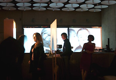 The DIY photo booth contained a screen that allowed guests to see their pose.