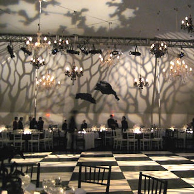 Grayson Bakula Design's enchanted forest looked slightly more sinister with Bentley Meeker's barren branch projections.