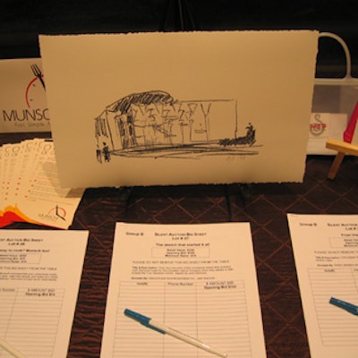 An original sketch of the Four Seasons Centre was among the items for sale in the silent auction.