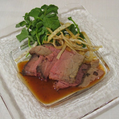 Ginger Island also served plates of carved tequila marinated roast beef at food stations.