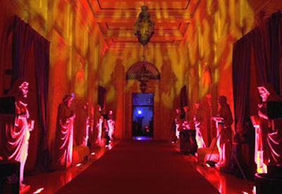 The cemetery’s mausoleum made an unusual party venue.