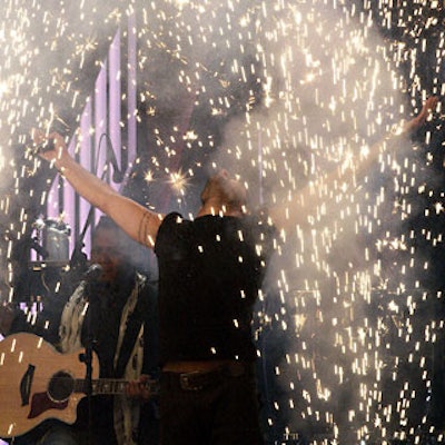 Ricky Martin performed amid pyrotechnic displays during the awards, after being honored by the Latin Recording Academy with a dinner the previous evening.