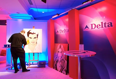 Delta Air Lines sponsored a lounge at the academy’s official after-party, where graphic designer Adam Ainsley painted portraits of Latin music stars.