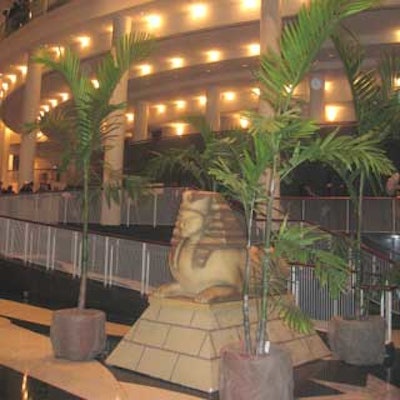 Daniel Events built a mini Sphinx inside the Ziff Ballet Opera House to give guests a hint of the evening's theme.