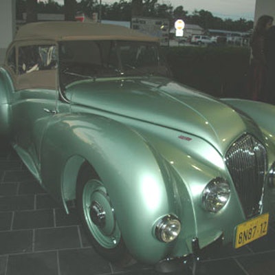 The green Healey Westland circa 1948 that was on display at the Mercedes-Benz dealership during the fifth anniversary Black-Tie Gala ultimately won the Best of Show award.
