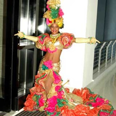 Dance Attack's Chiquita Banana-esque dancer not only performed, but helped guests find their way to the general session.