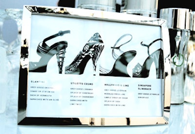 Signature drinks had shoe-inspired names.