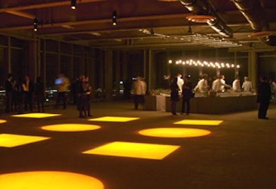 Strohmeier Lighting projected a minimalist pattern of squares and circles on the floor.