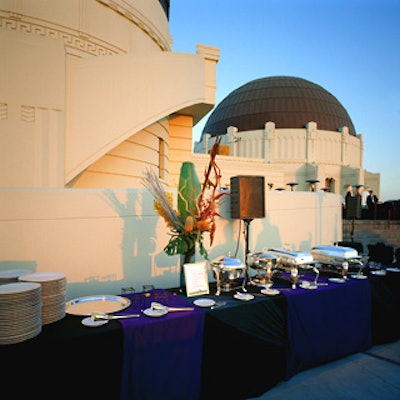 Wolfgang Puck set up 15 buffet stations throughout the party.