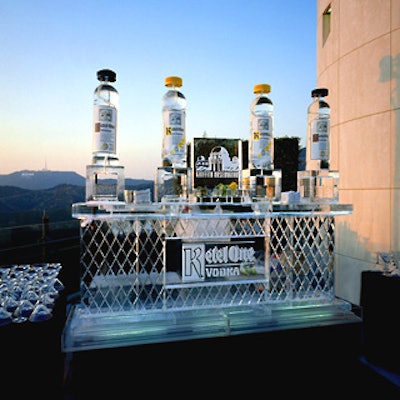An ice bar bore the name of sponsor Ketel One.