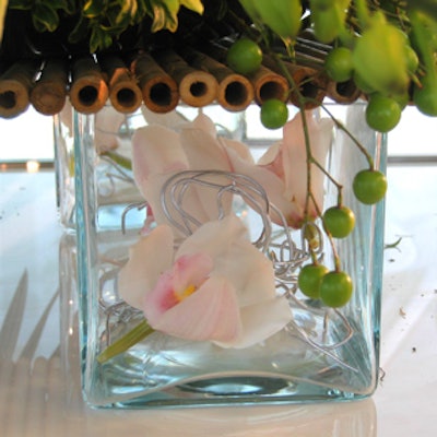 Designing Trendz used square glass containers as vases for Benjamin Moore's launch of its Color Pulse 2008 trend report at the BMW Toronto showroom.