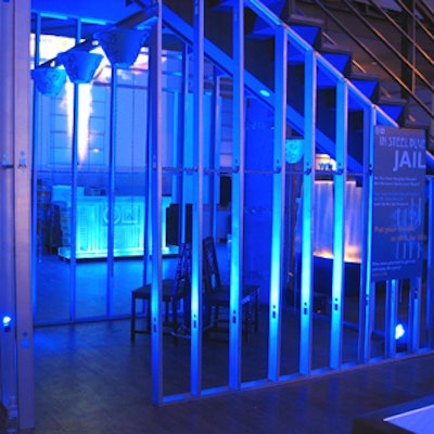 Blue lighting gave the mock prison cell a sense of drama.