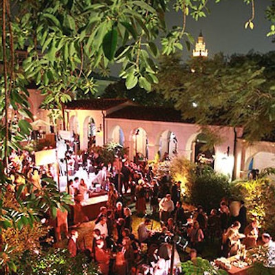 The Ebell courtyard featured eco-friendly decor and catering for the Environmental Media awards party.