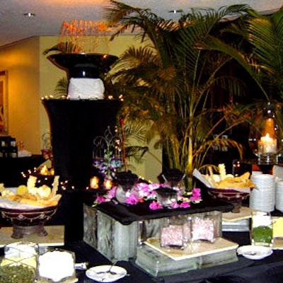 Bejeweled by orchids, the caviar was served in elegant crystal bowls and accompanied by a multitude of toppings.