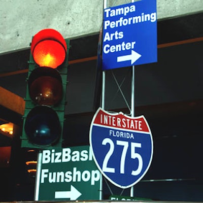 The networking break featured a crossroads theme, and Prestige custom-made signs to go along with it.