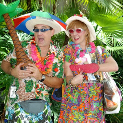 Wacky tourists from Wise Guys helped welcome guests.
