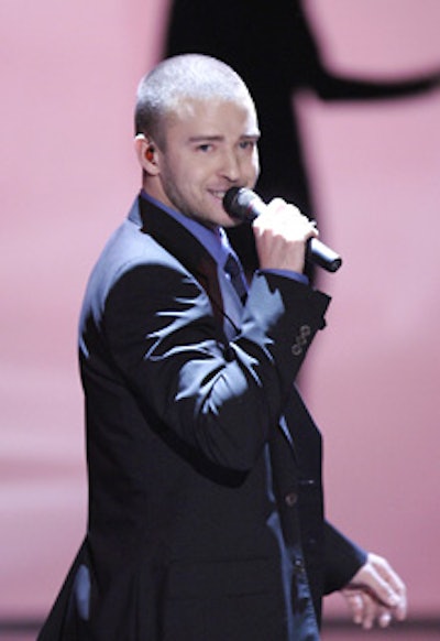 Justin Timberlake performed during the fashion show.