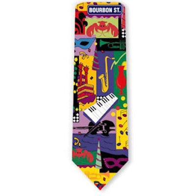 Ralph Marlin & Company produces customized ties, scarves, boxers and socks. Their New Orleans print ties can make great favors for a Mardi Gras party.