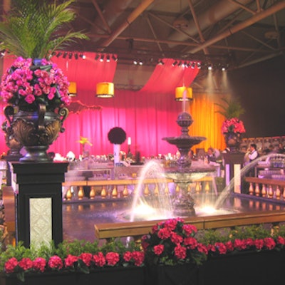 MMD Inc. supplied a fountain framed by pink flowering potted plants for Bell Canada's 15th annual Bell Celebrity Gala at the Metro Toronto Convention Centre.