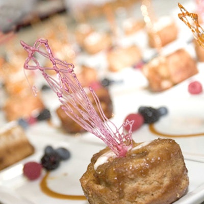Opulence Catering created desserts with pink edible stars rising from the top.