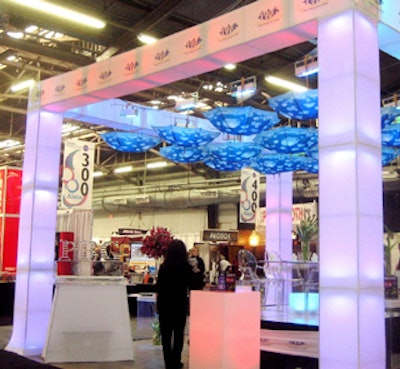 This year's trade show floor was alive with over 300 innovative booth displays; PBG offered a stunning exhibit that included a whimsical canopy of 'cloud-covered' umbrellas.