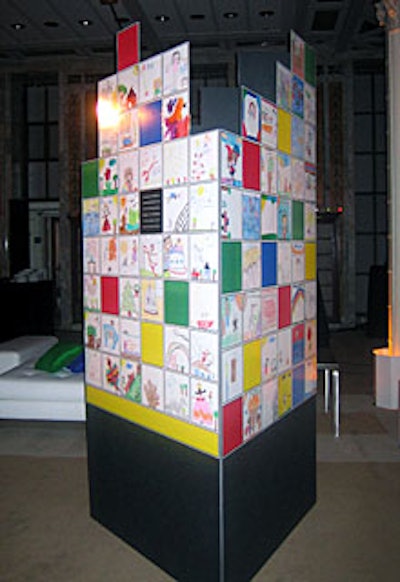 When making the installations, Bakula cut down the tops of the freestanding triangles to give the displays movement and keep them from looking too static.