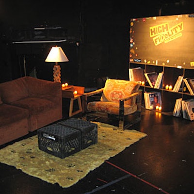 XA rented and bought vintage furniture to create lounge areas among the dining tables, jibing with the urban bachelor-pad feel of the show’s set.