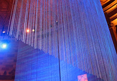 The beaded curtains were reminiscent of sparkling sets from performances in the film.