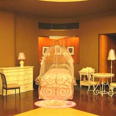 Presenting sponsor Disney created a little girl's dream bedroom at the back of the dining space.