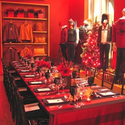 Chair-man Mills used banquet tables to form the dining room at Roots.