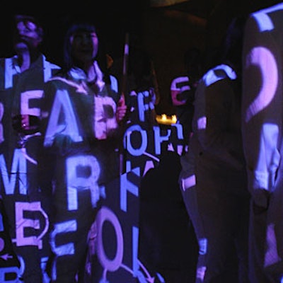 Gerrit Vooren and Brian Miller of Reels4Artists produced nine video projections for the evening, including a display of the Performa logo.