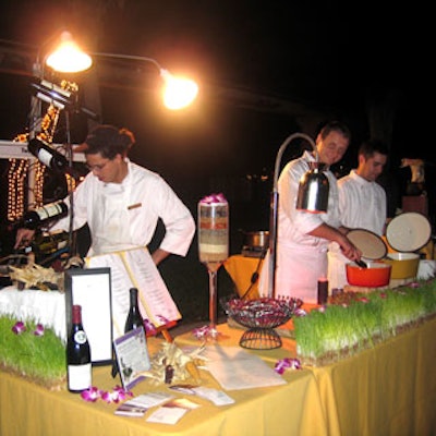 The chefs from Two Sisters restaurant prepared dishes at their vibrant food station.