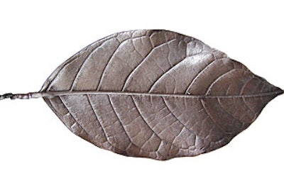 Turn over a whole new you-know-what with these spectacular gold- and silver-dipped leaves that servers can hold in the palm of their hands. Available from Sur Evolution. (8 by 5 inches, $112)