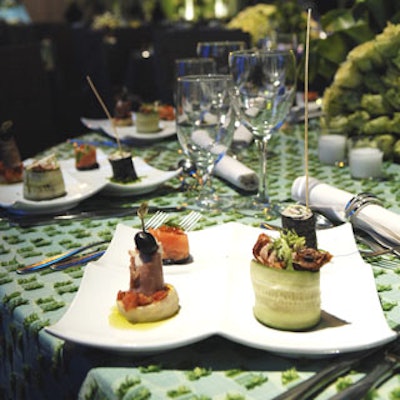 Appetizers were on the table before guests were seated and featured a tasty quartet of flavors.
